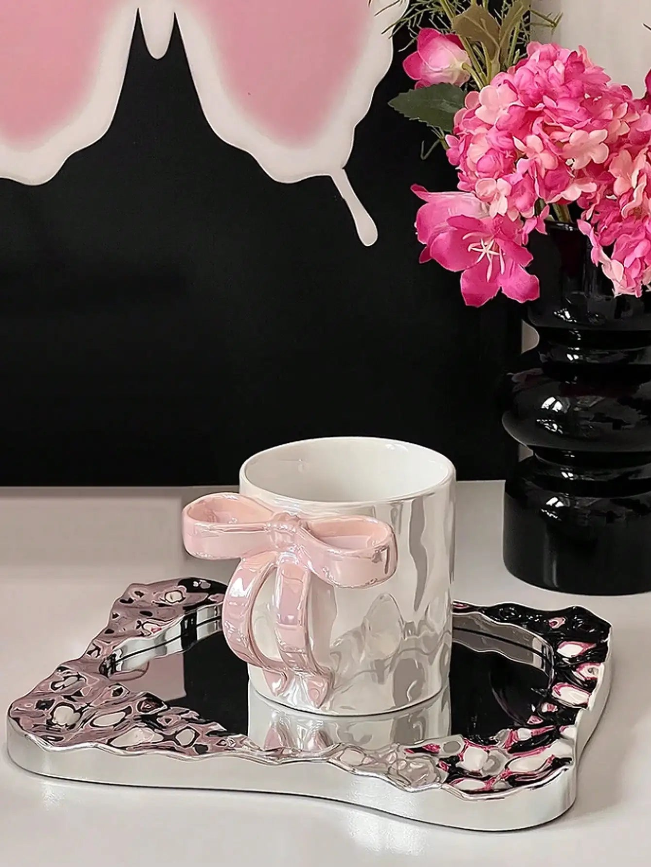 dreamy bow ceramic mug