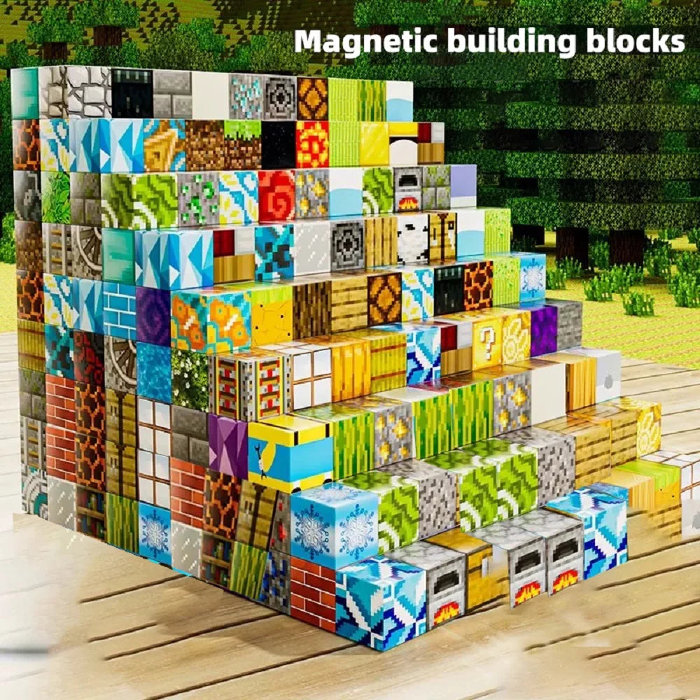 Magnetic building blocks toy storage box set