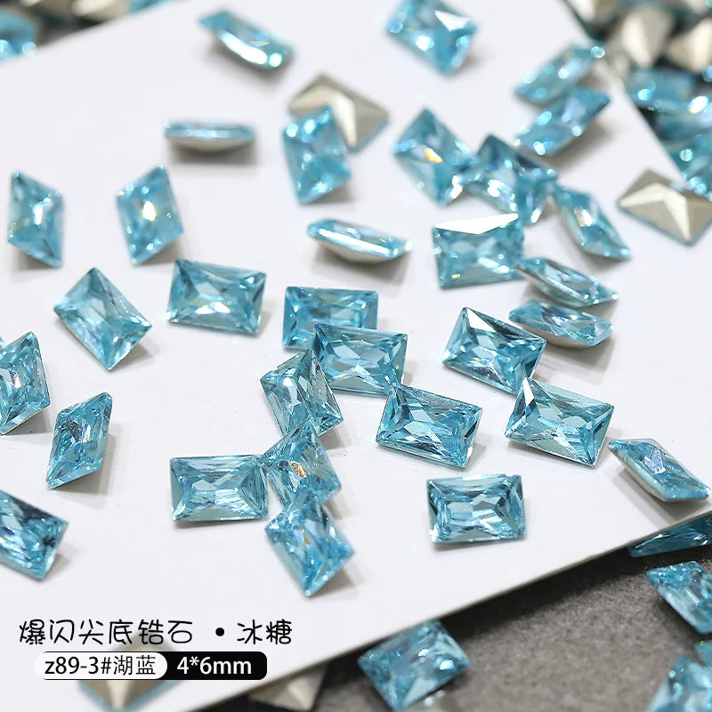 50pcs Dazzling Zircon Nail Art Rhinestone Mini 1-4mm Mixed-shape