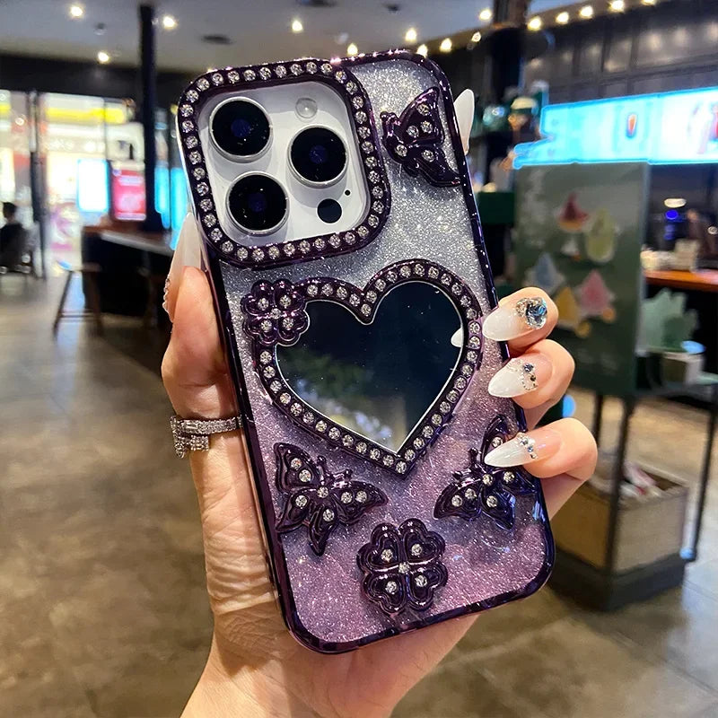 Luxury Electroplate Butterfly Glitter Diamond Case