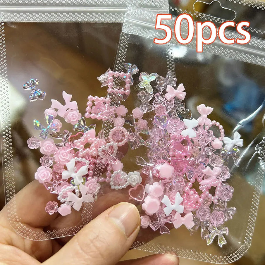 50Pcs Insect Ladybug Nail Charms