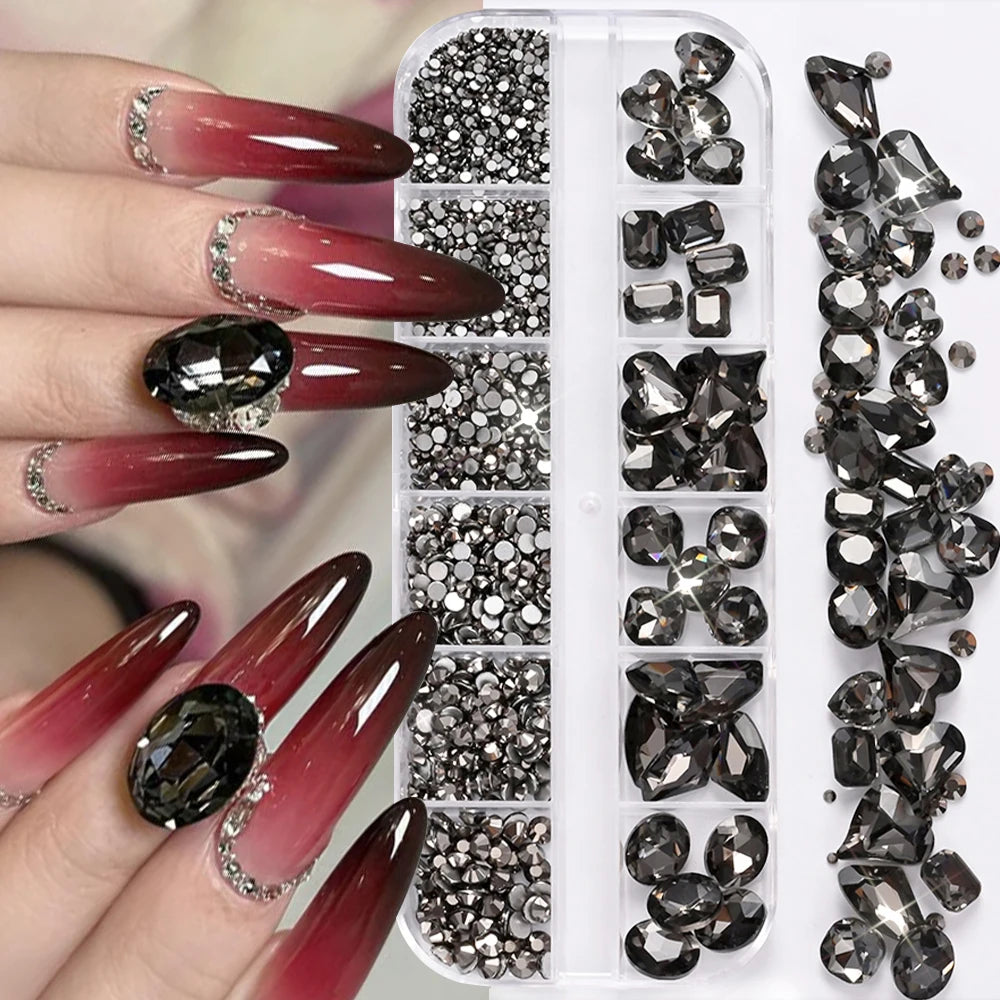 180pcs AB Flatback Multi-shape Mixed Diamond Gems