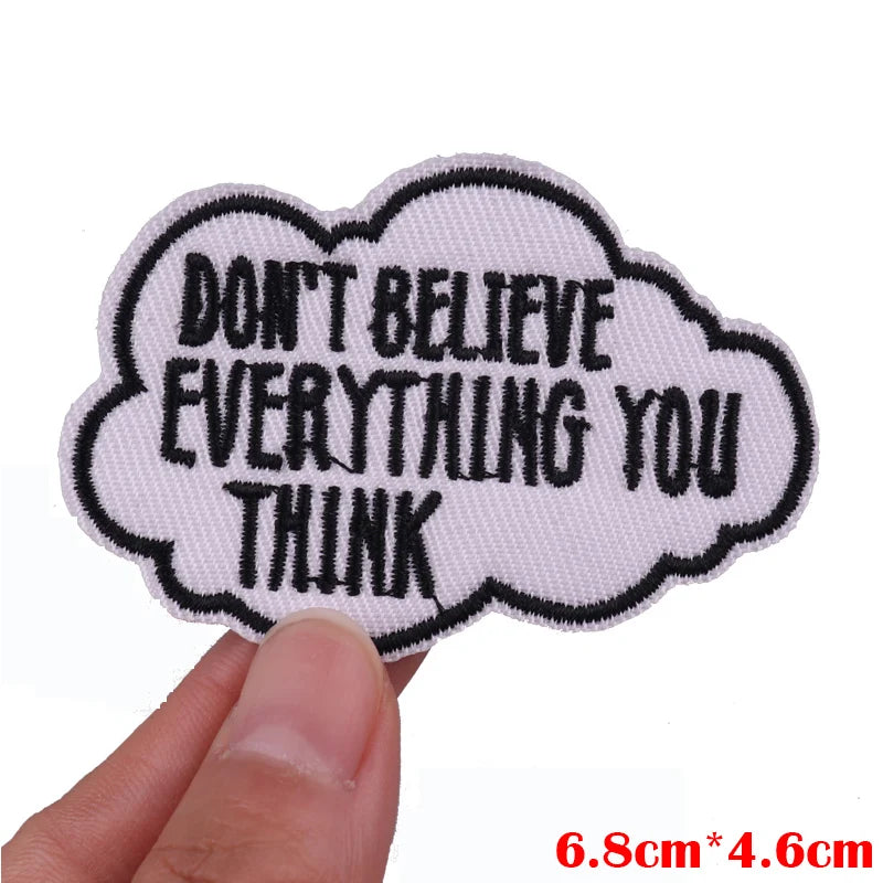 Personality Slogan Embroidered Patches