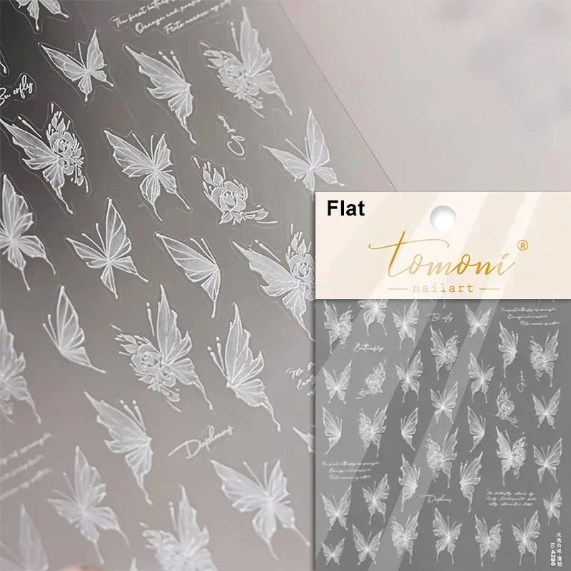 Jelly Butterfly Rhinestone Crystal 5D Nail Art Sticker