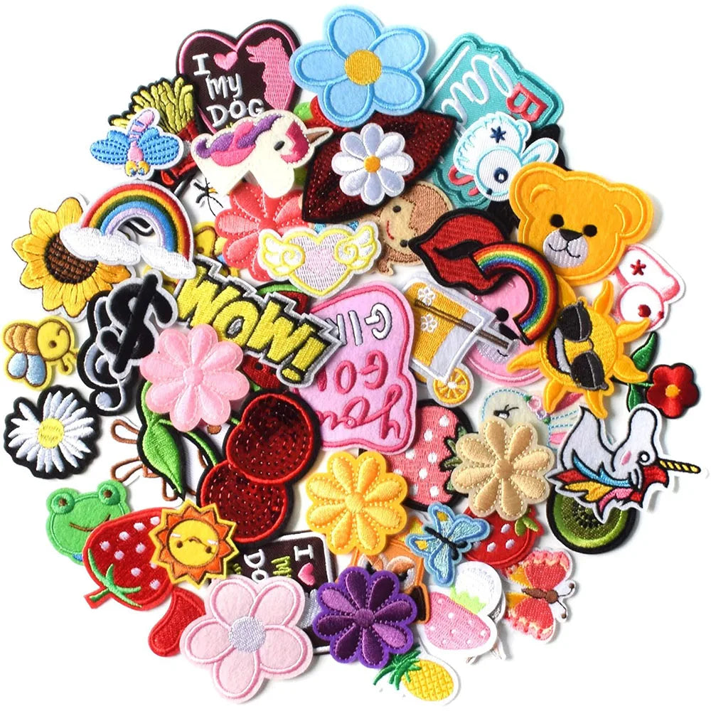30Pc Sunny Embroidery Iron On Patches