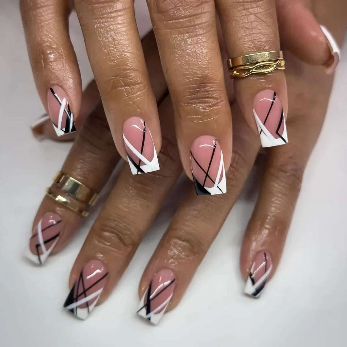 24pcs Press on Nails Short