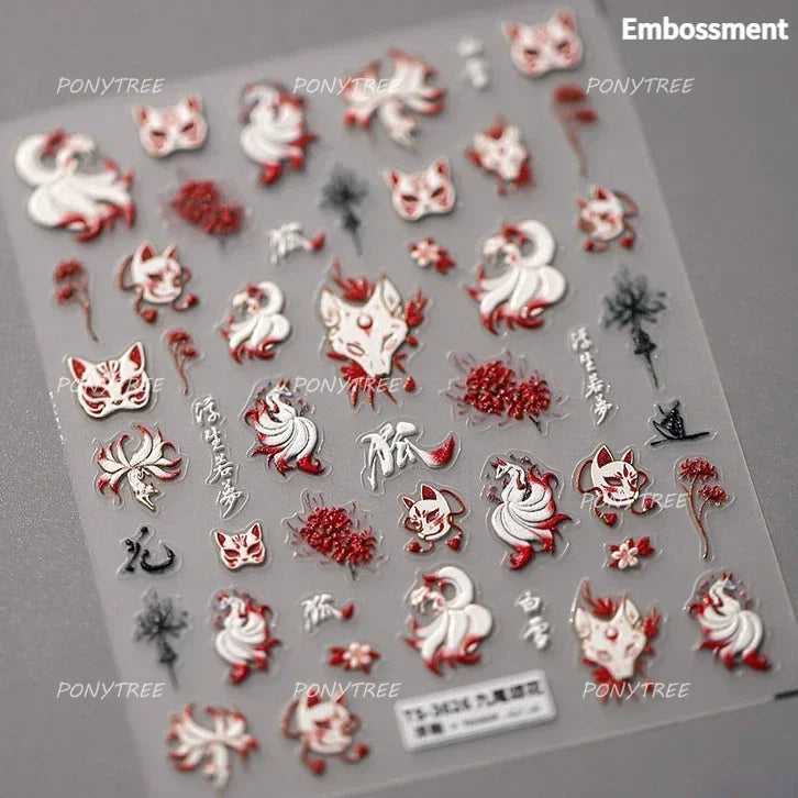 5D Butterfly Blooming Flowers Nail Art Stickers