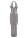 Sexy Halter Deep V Neck Dress