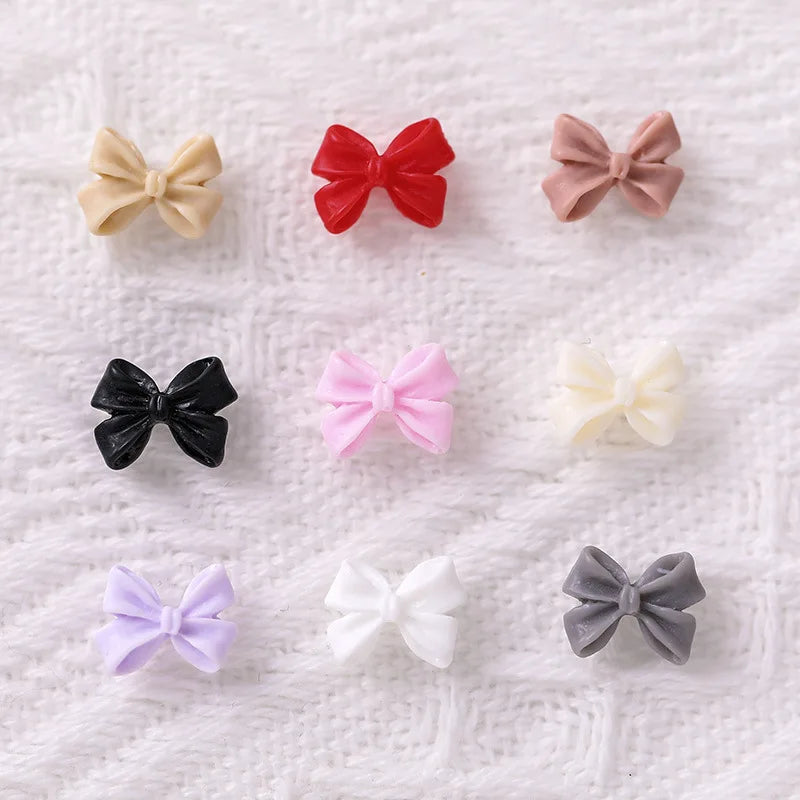 50/100pcs Kawaii Bow Nail Charm 3D