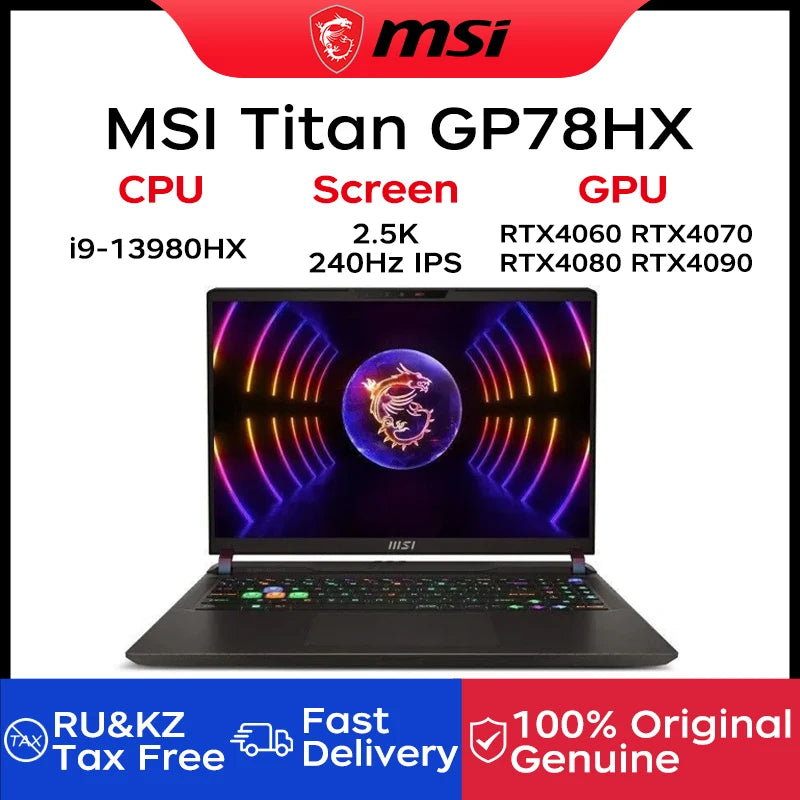 MSI Titan GP78HX Gaming Laptop 17 Inch 2.5K 240Hz