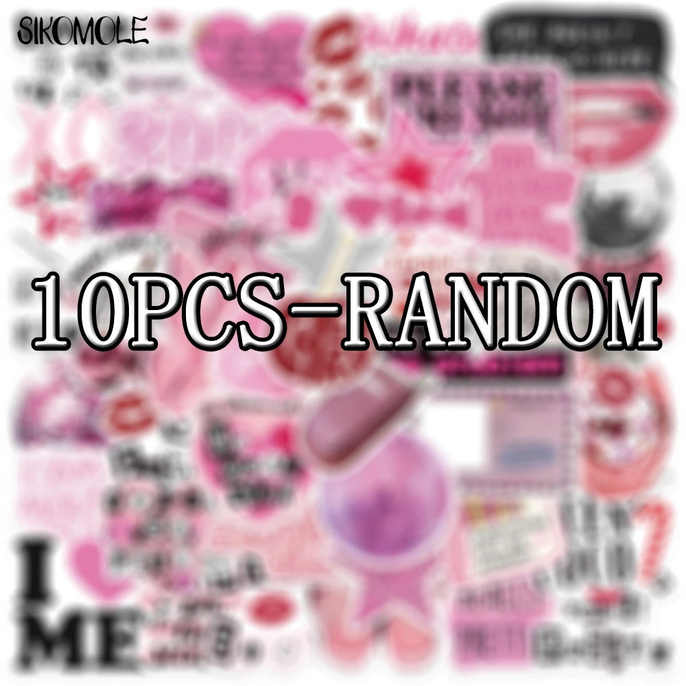 10/30/50pcs Pink Graffiti Stickers