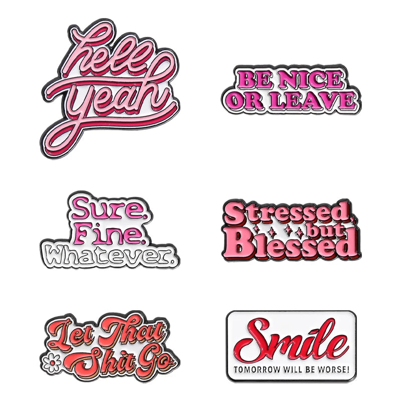 Funny Humorous Daily Proverbs Enamel Pins