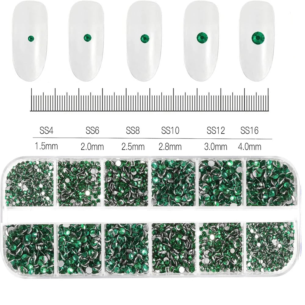 12Grid Mixed Nail Rhinestones Flat-back