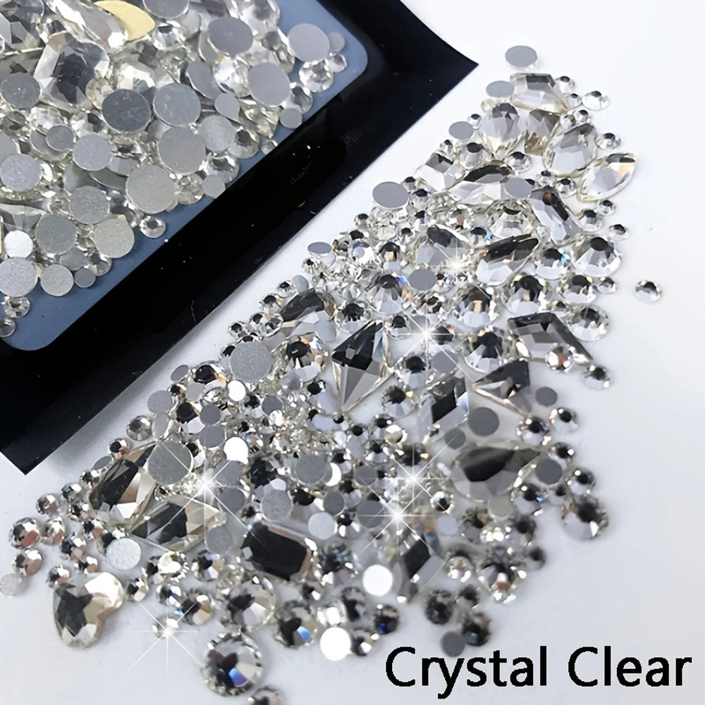 180pcs AB Flatback Multi-shape Mixed Diamond Gems