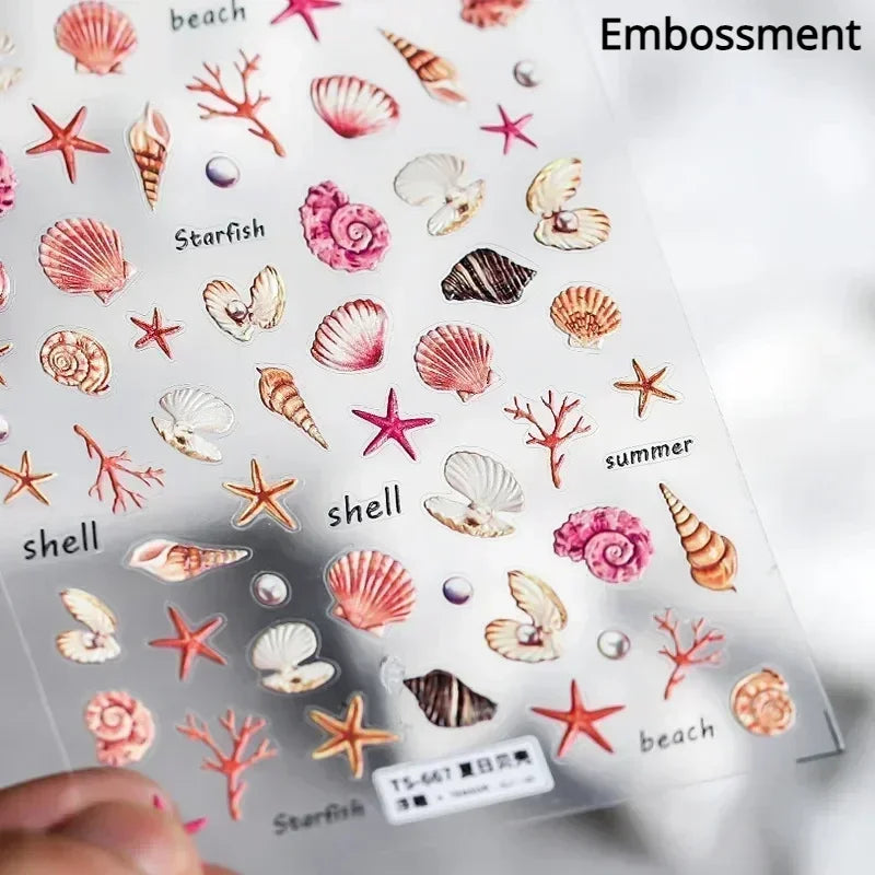 Goldfish Cavort Water 5D Nail Art Stickers Manicure Decal