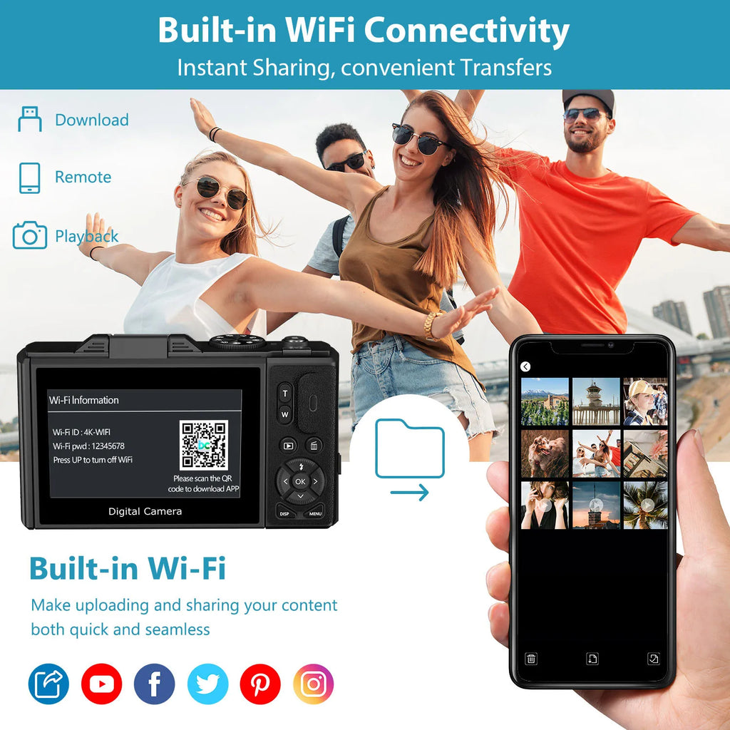 4K Digital Camera Vlogging Camera