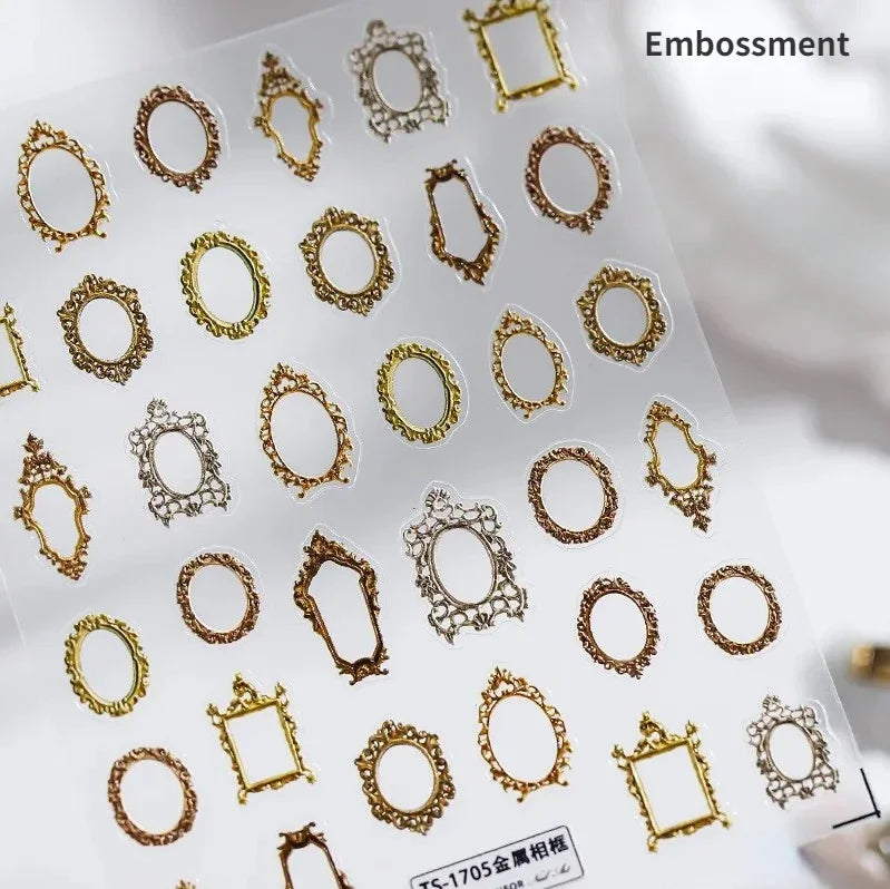 Vintage Clocks 5D Nail Art Stickers Abstract Prints