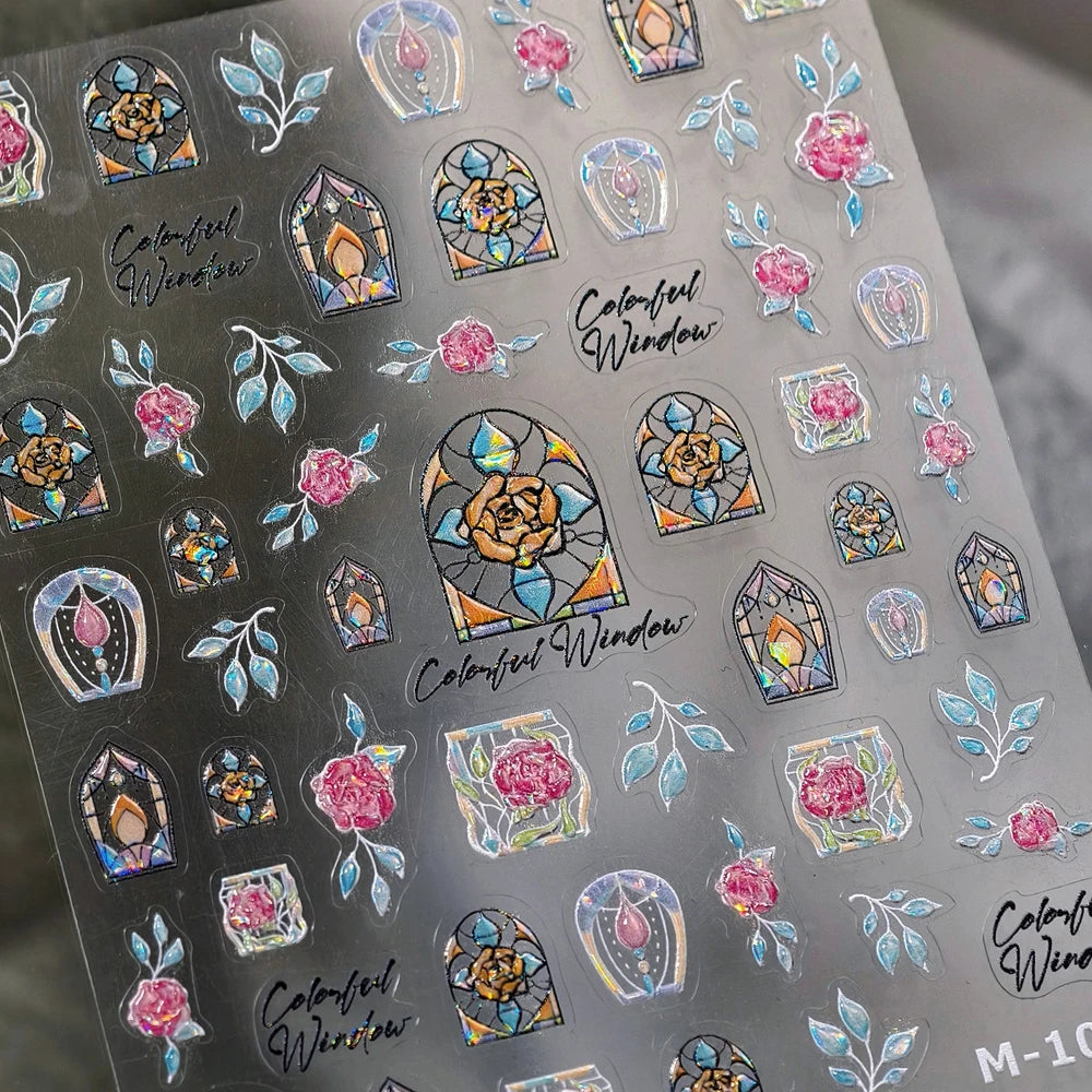 Vintage Clocks 5D Nail Art Stickers Abstract Prints