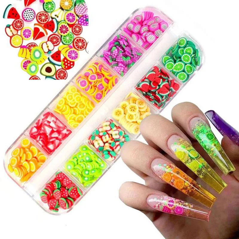 Nail Fruit Slices Polymer Clay 3D