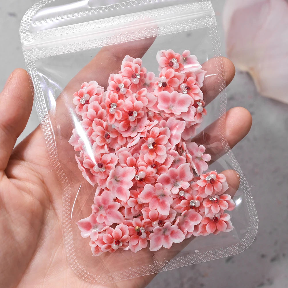 10/30PCS 3D Handmade Acrylic Carved Flower