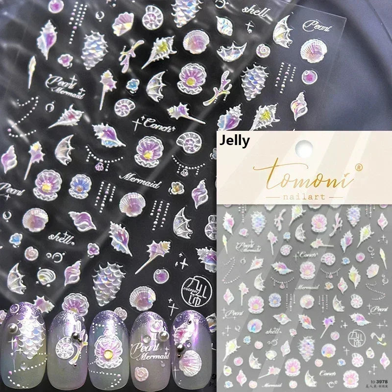 Goldfish Cavort Water 5D Nail Art Stickers Manicure Decal