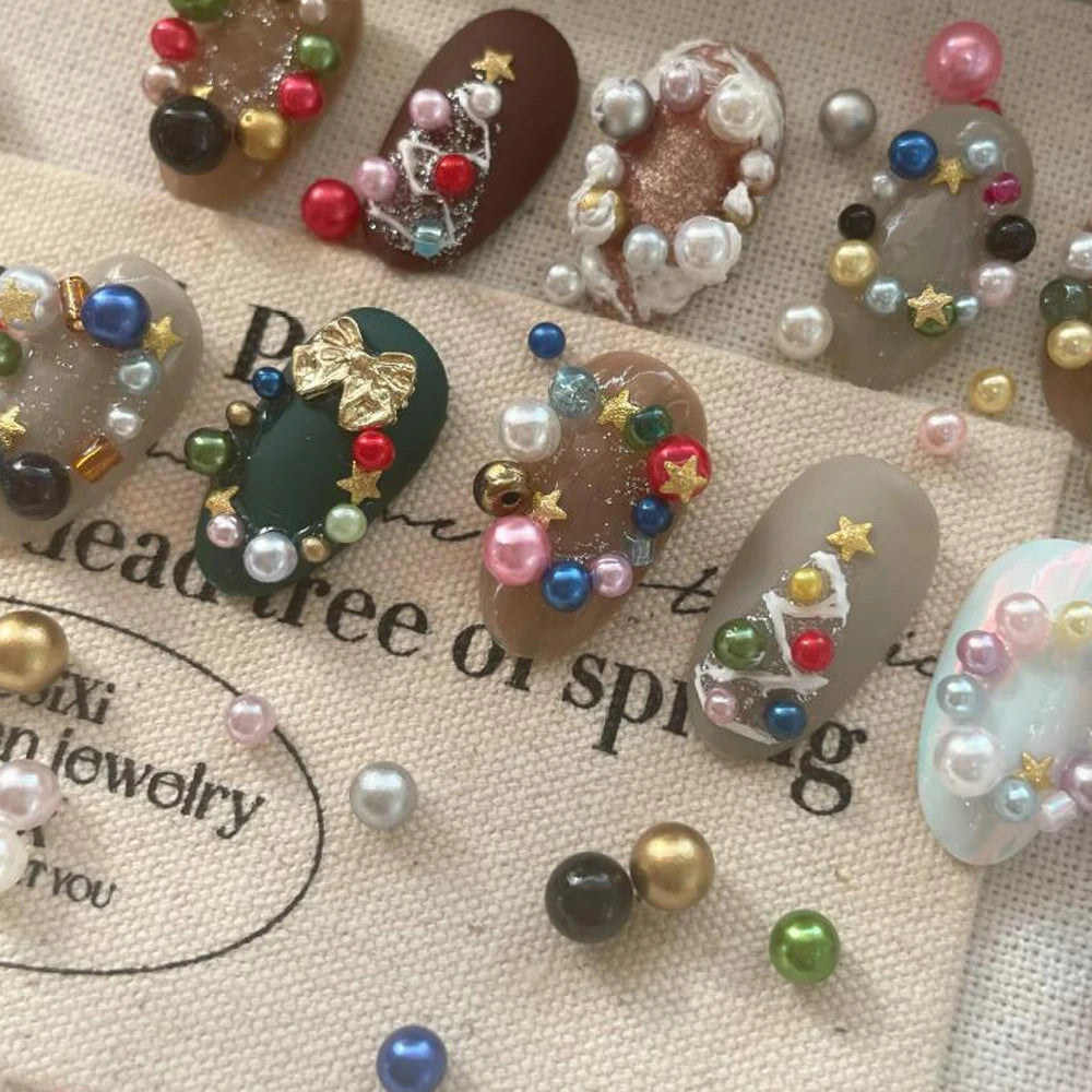 12Grids Christmas Nail Rhinestone Mixed Size