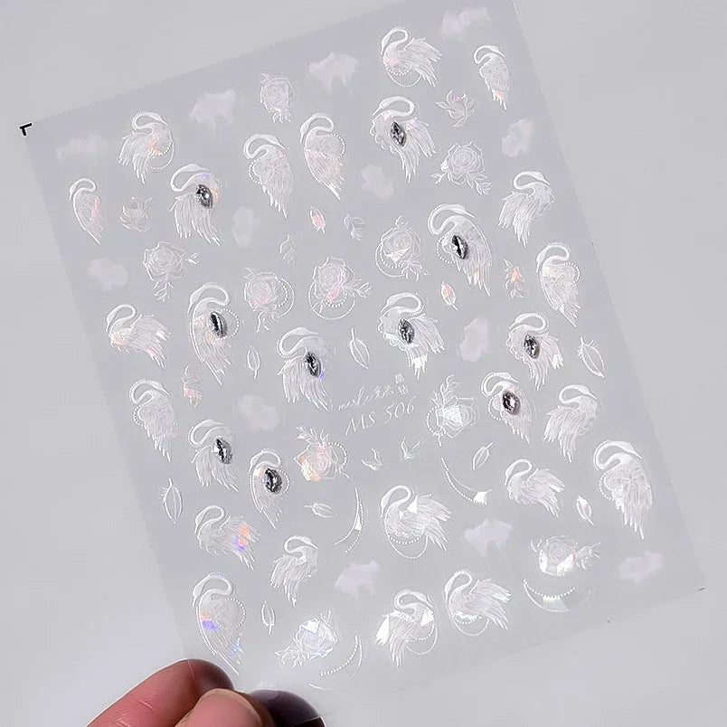 5D Butterfly Blooming Flowers Nail Art Stickers