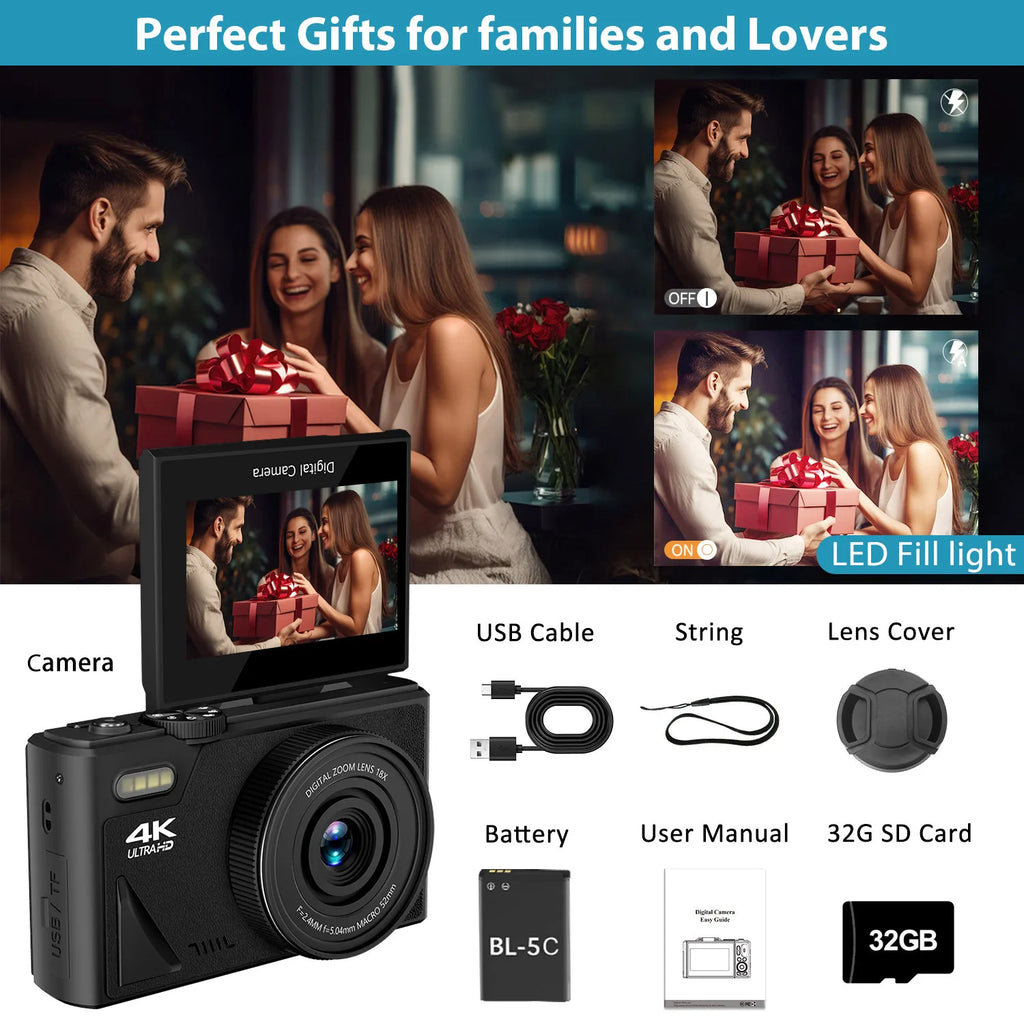 4K Digital Camera Vlogging Camera