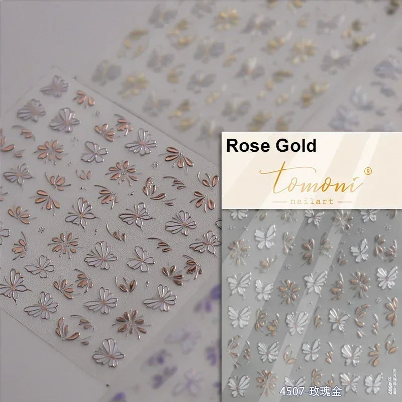 Jelly Butterfly Rhinestone Crystal 5D Nail Art Sticker