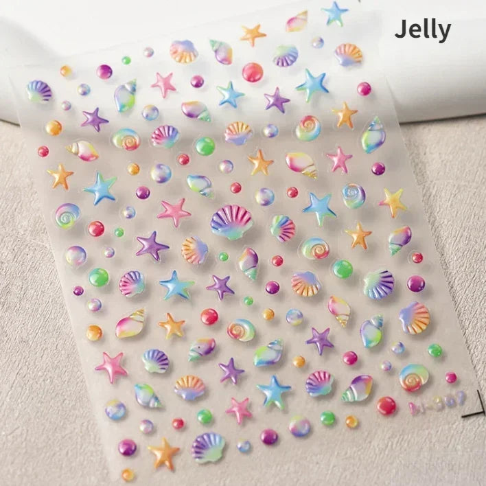 Goldfish Cavort Water 5D Nail Art Stickers Manicure Decal