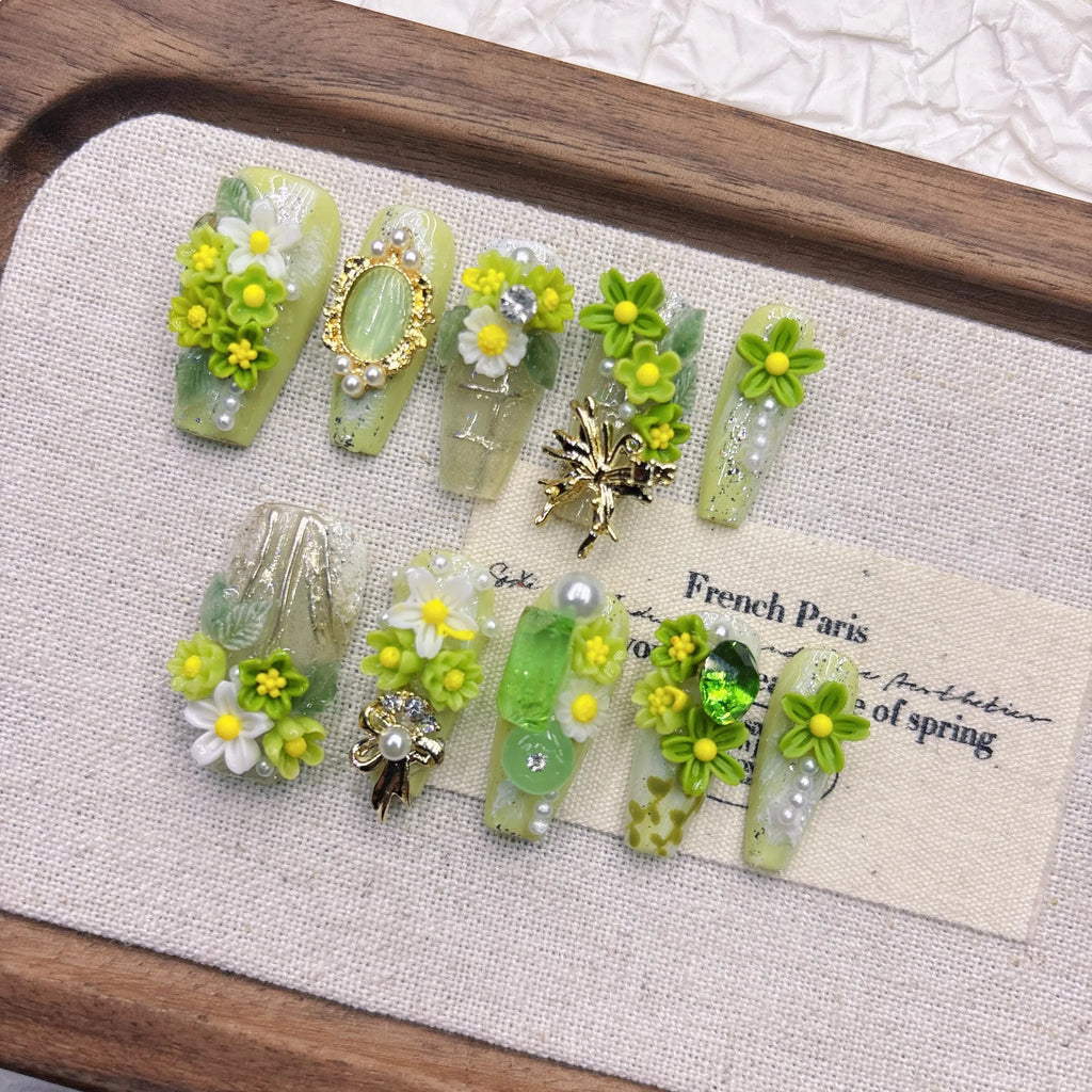 Press-On Nails - Spring Floral Design