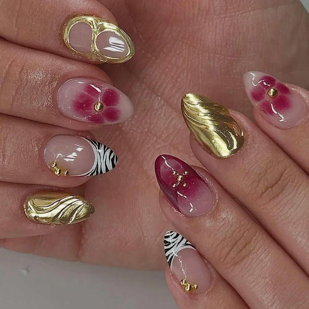 24Pcs Short Almond Nails