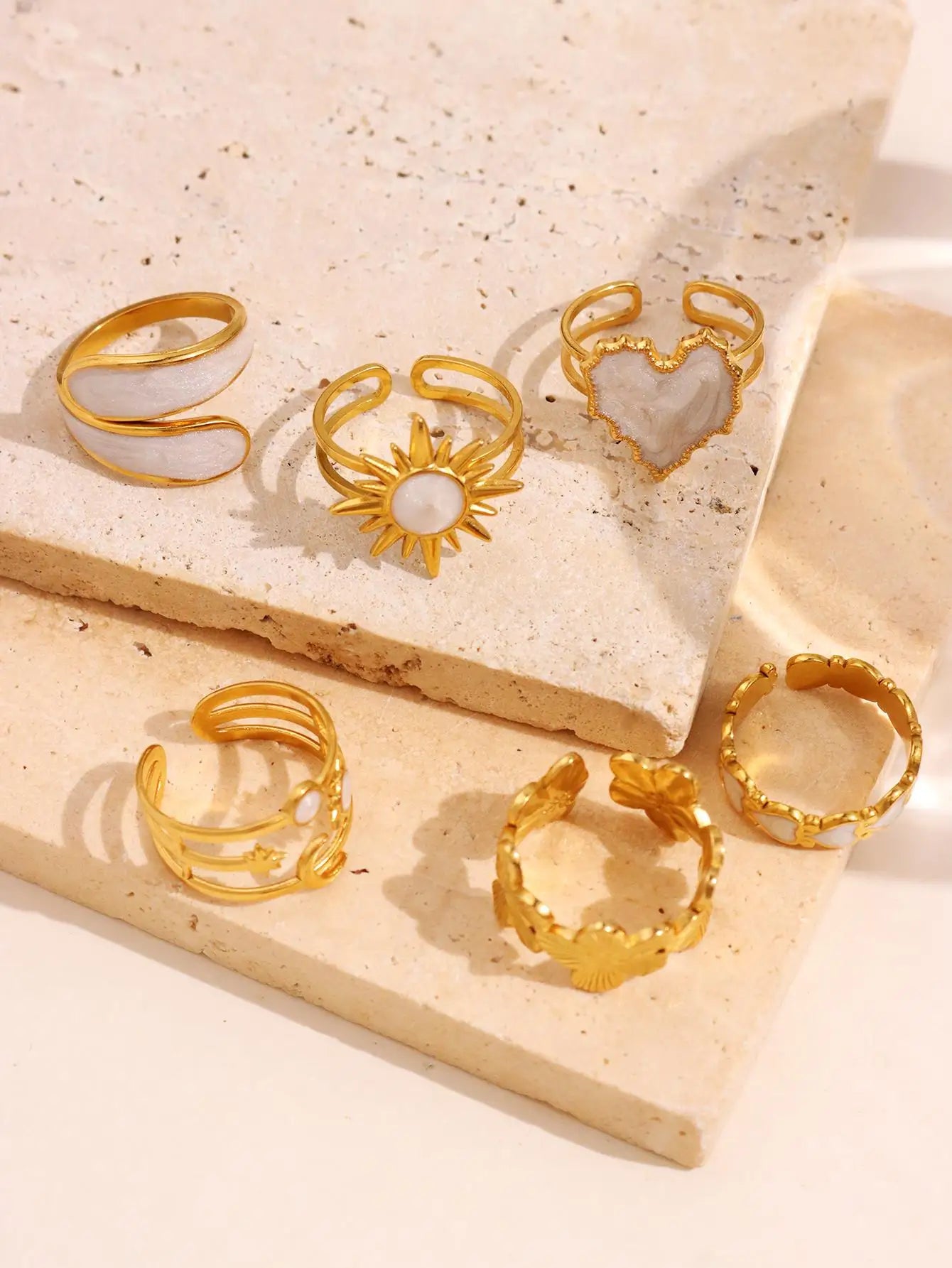 6-Piece Geometric Irregular Ring Set