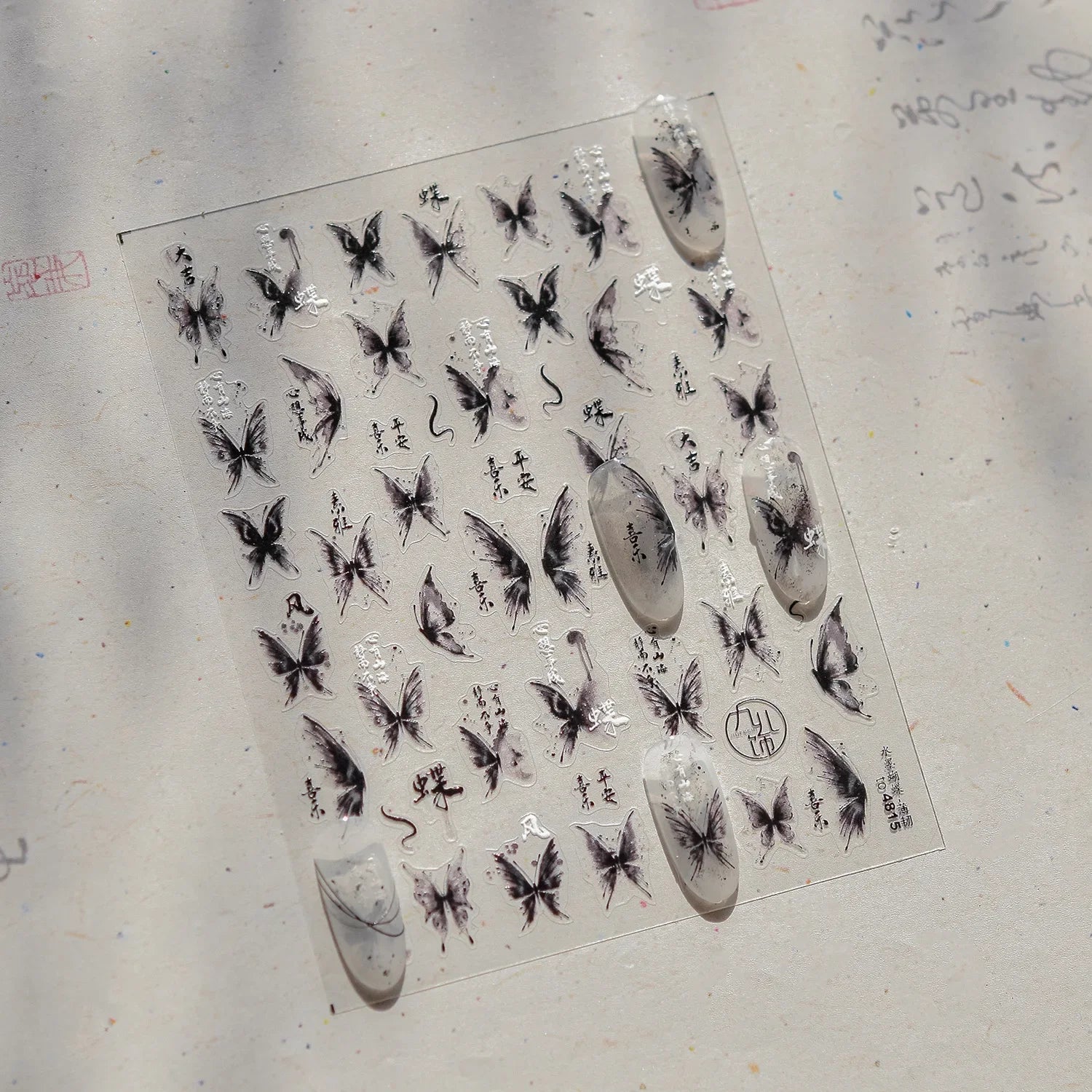 Jelly Butterfly Rhinestone Crystal 5D Nail Art Sticker