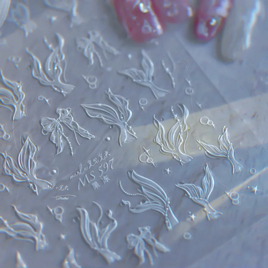 Goldfish Cavort Water 5D Nail Art Stickers Manicure Decal