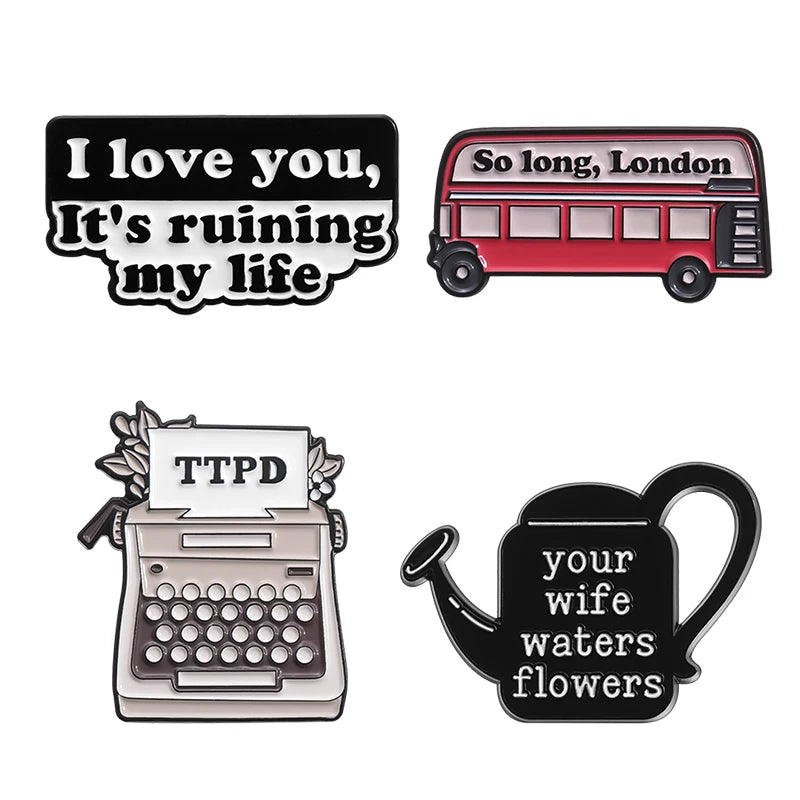 Funny Humorous Daily Proverbs Enamel Pins