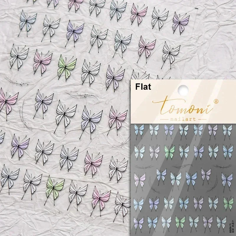 Jelly Butterfly Rhinestone Crystal 5D Nail Art Sticker