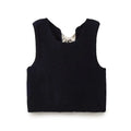 Sleeveless Back Bow Tied Design Short Knitting Vest