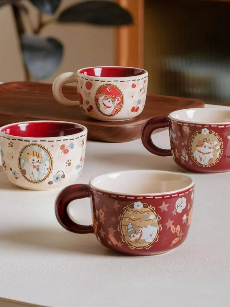 Vintage Ceramic Cat Coffee Cup