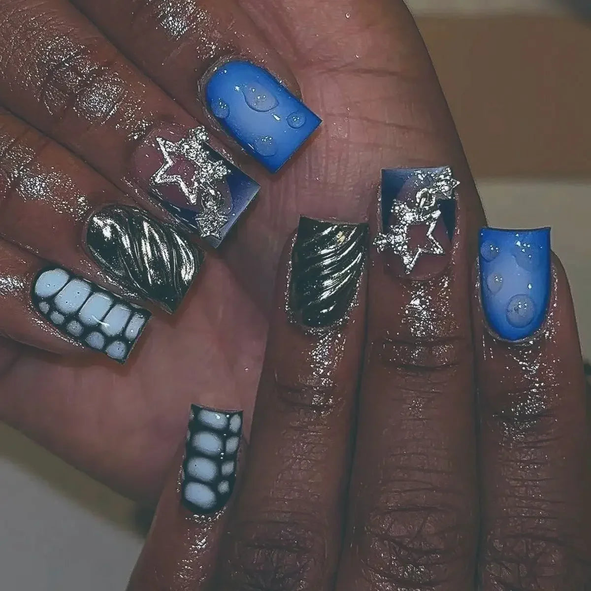 24pcs Press on Nails Short