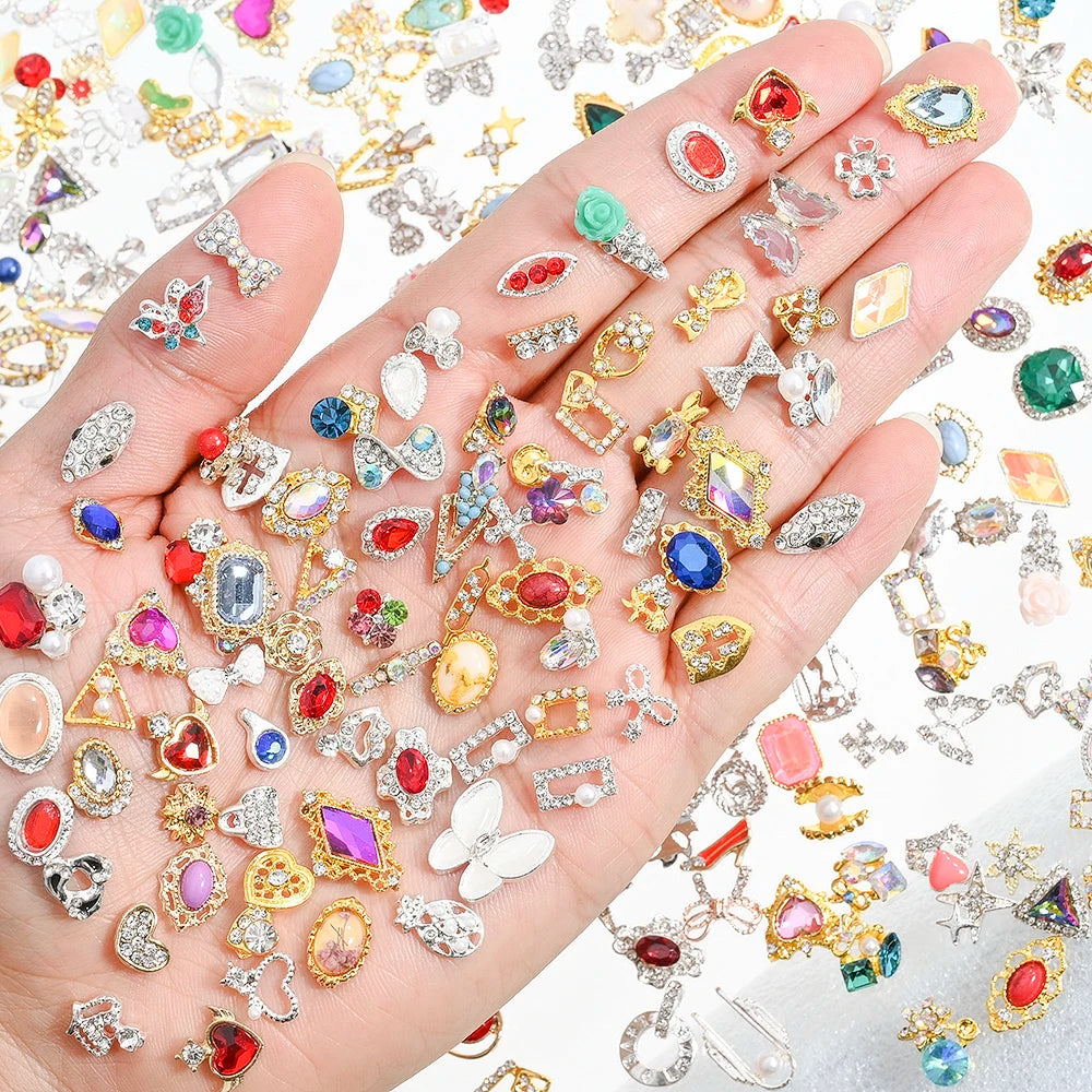 50Pcs Random Mix luxury nail charm