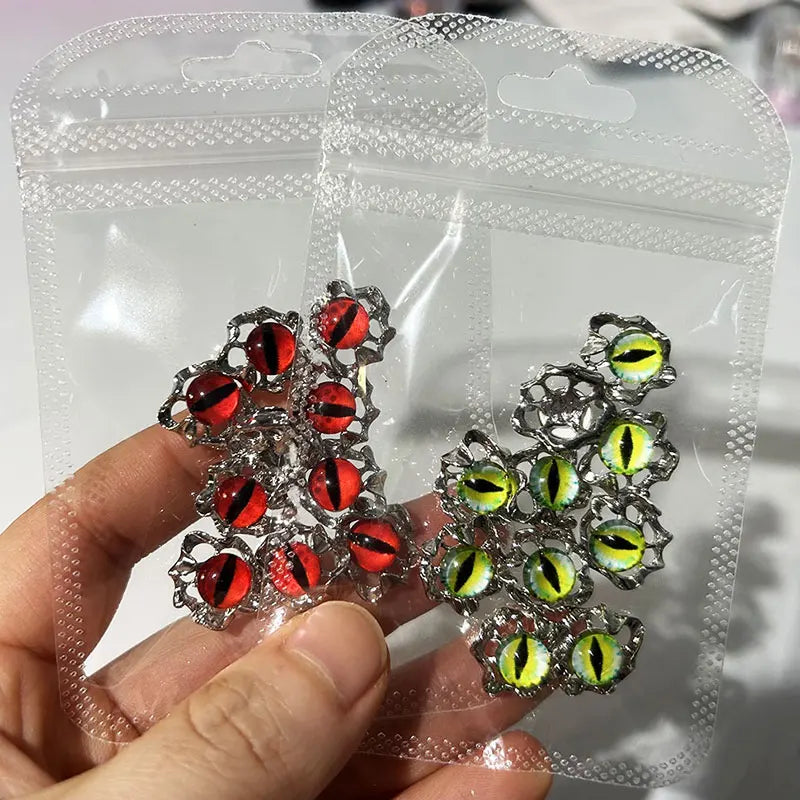 20/50Pcs 3D Crystal Animal Eye Beads Nail Charms 6/8/10mm