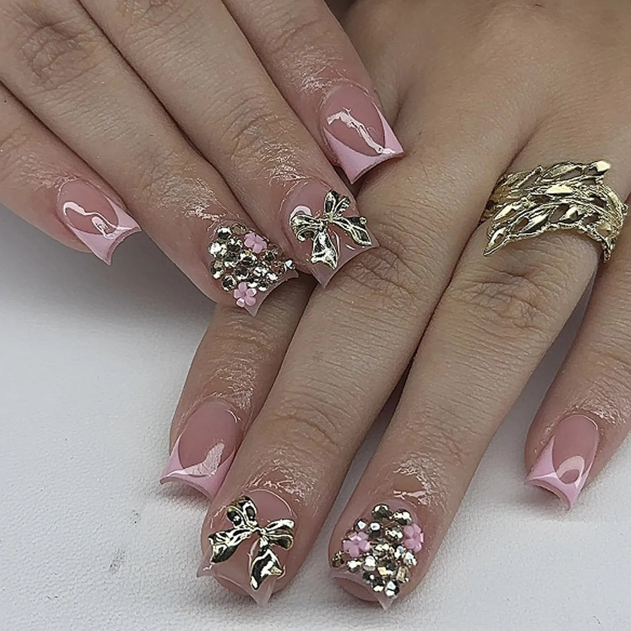 24pcs Press on Nails Short