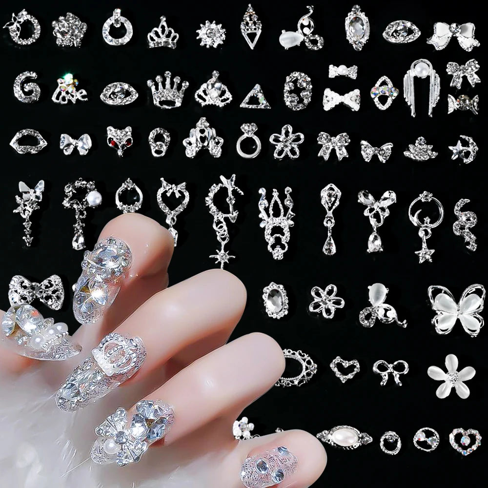 50Pcs 3D Mixed Random Luxury Nail Charms