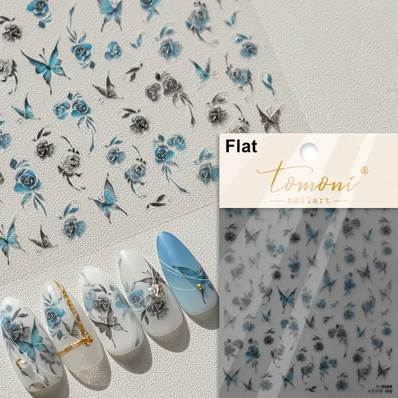 Jelly Butterfly Rhinestone Crystal 5D Nail Art Sticker