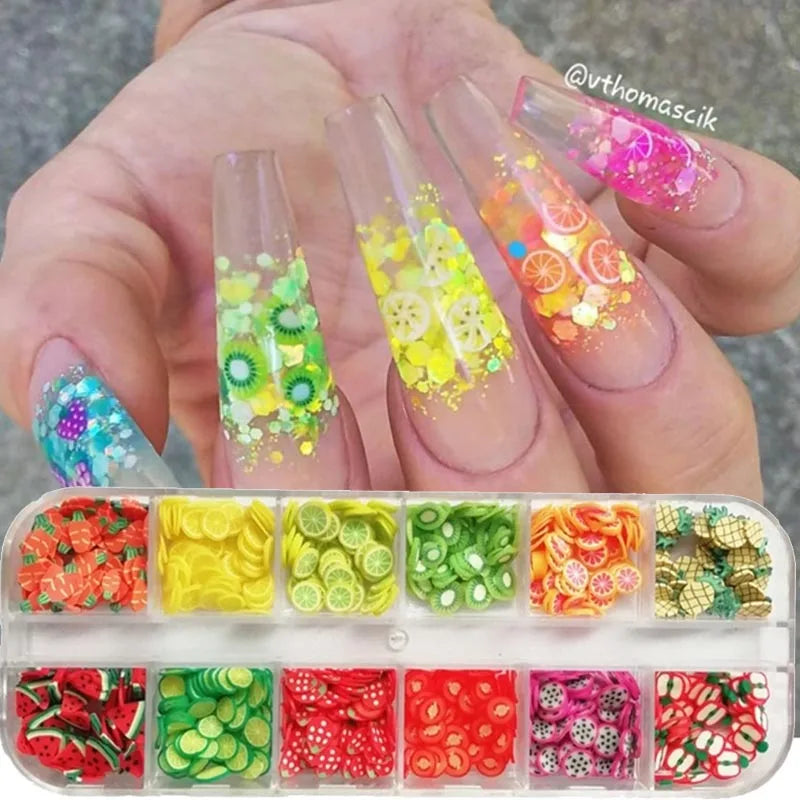 Nail Fruit Slices Polymer Clay 3D
