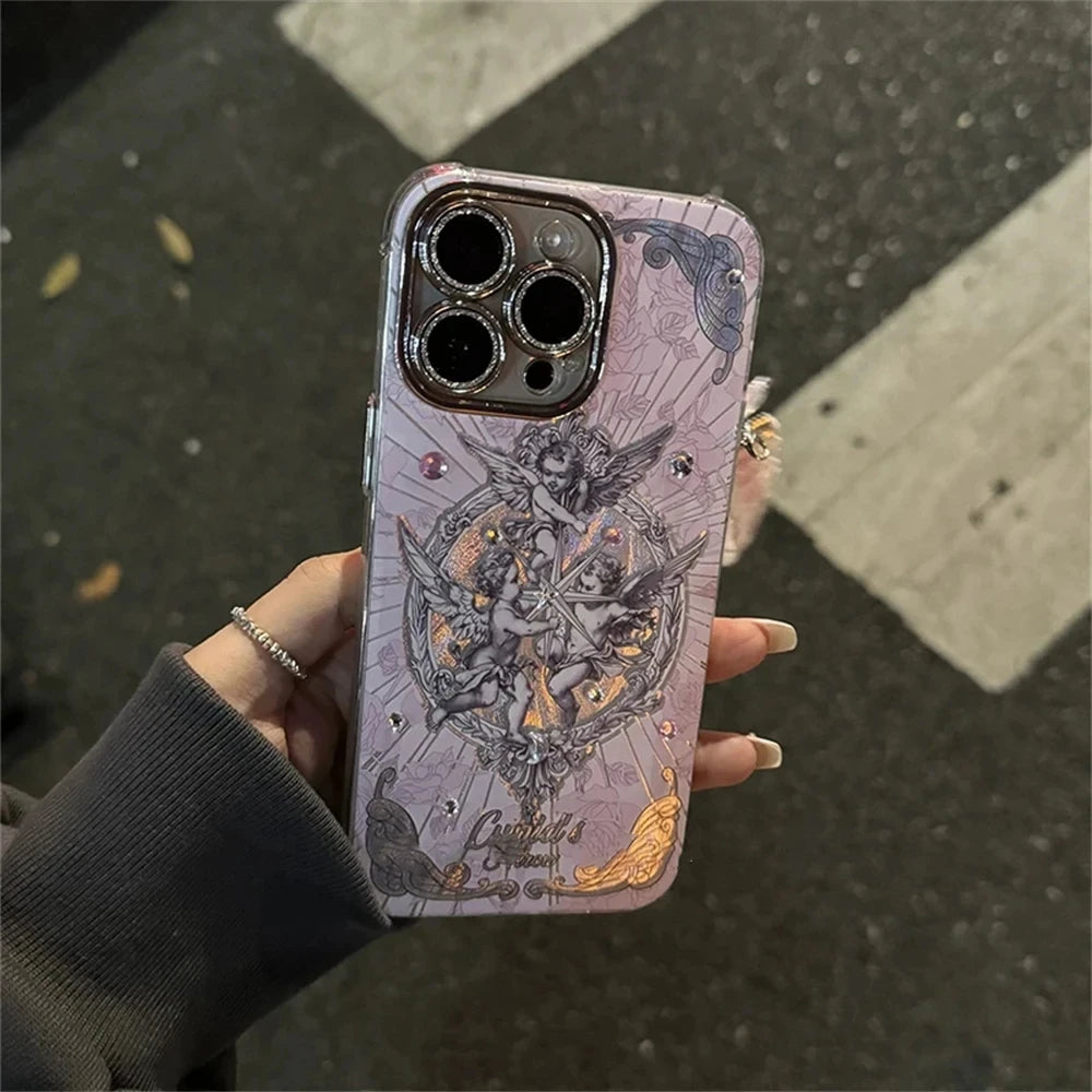 Retro Cupid Angel Aurora Laser Phone Case