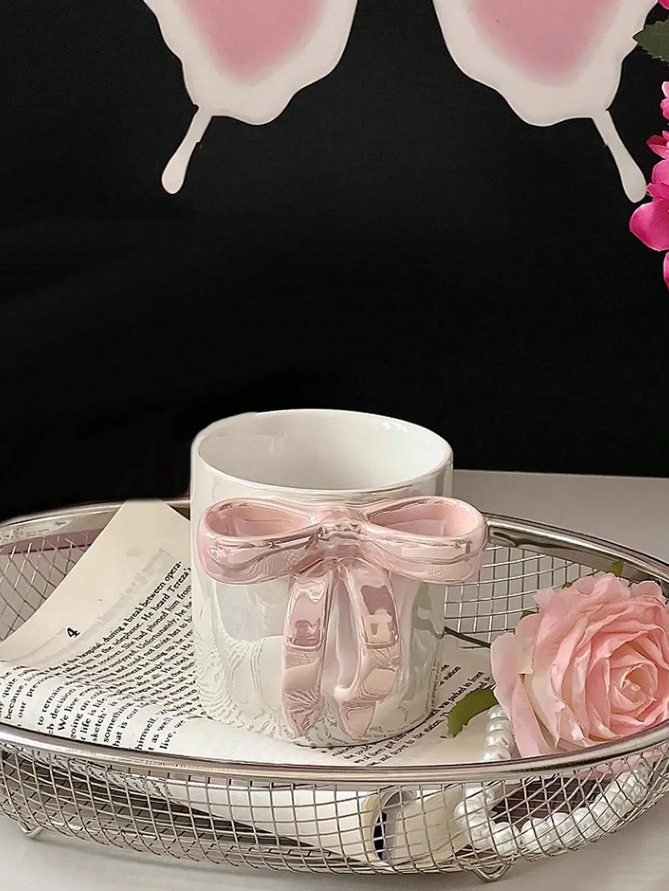 dreamy bow ceramic mug