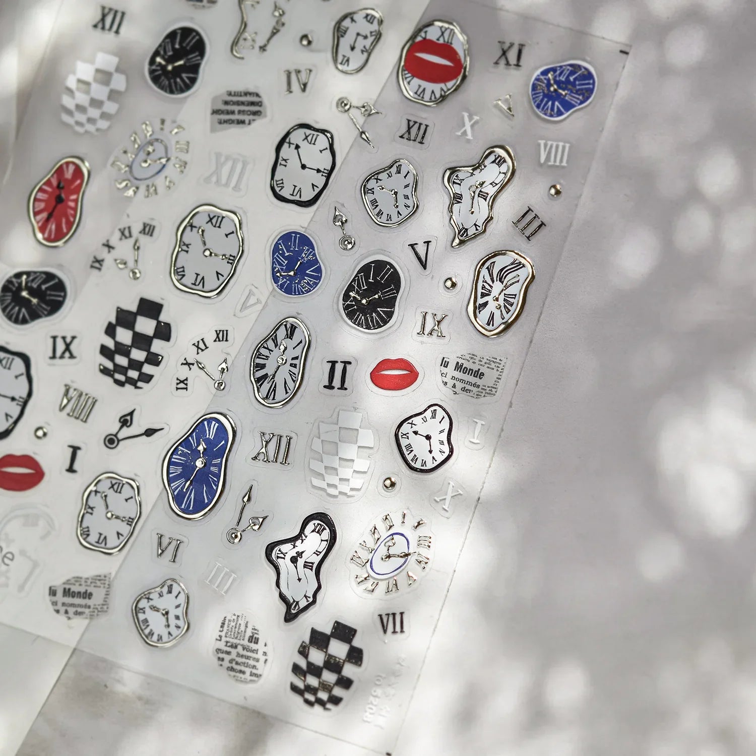 Vintage Clocks 5D Nail Art Stickers Abstract Prints
