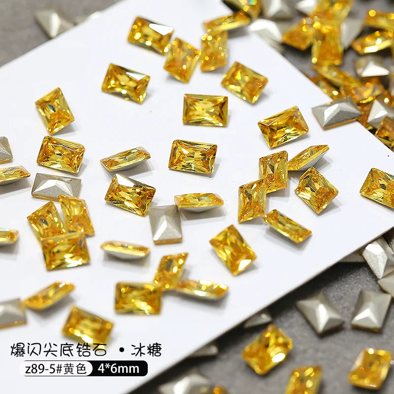 50pcs Dazzling Zircon Nail Art Rhinestone Mini 1-4mm Mixed-shape